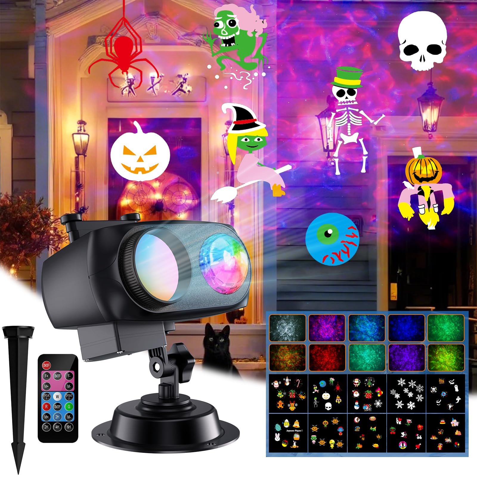 Photo 1 of ** SOLD AS IS, NO REFUND/RETURN** SEE COMMENTS!
2026 Upgrade Halloween Christmas Projector Lights Decorations, COOLWUFAN Outdoor Indoor Holiday Projector Lights with Remote and 20 HD Effects(3D Ocean Wave) for Xmas Halloween Party Yard Decor