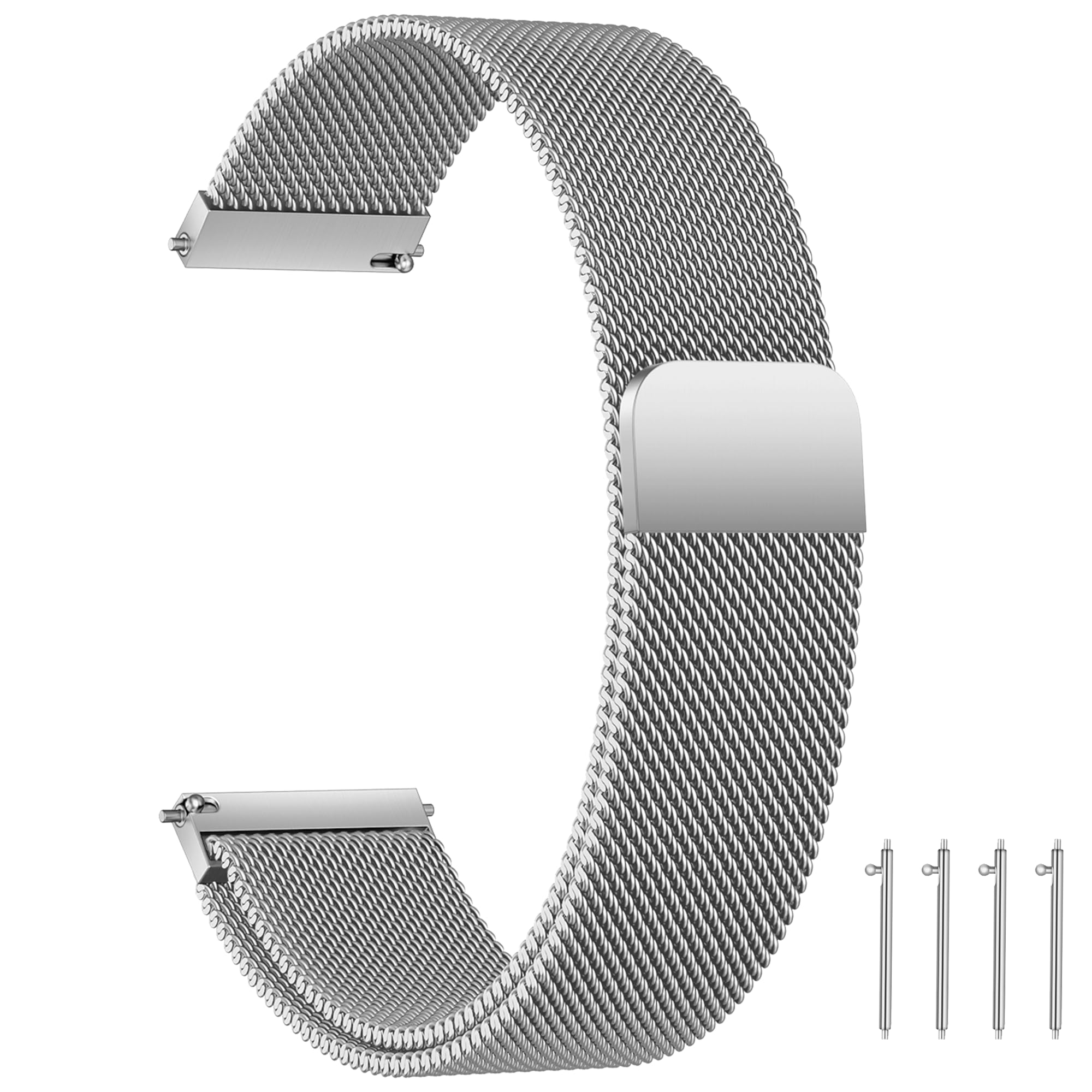 LYYLTX Edelstahl Mesh Uhrenarmband Metall Ersatz Armband Magnetverschluss Smartwatch Schnellverschluss Watch Uhren Ersatzband Für Damen Herren