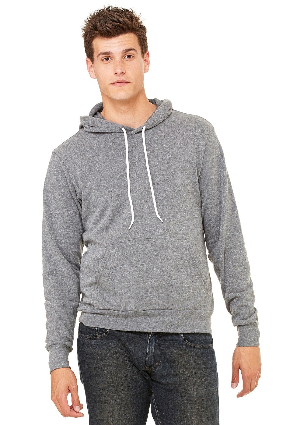 Bella + Canvas Unisex Poly-Cotton Fleece Pullover Hoodie (3719) DEEP HEATHER