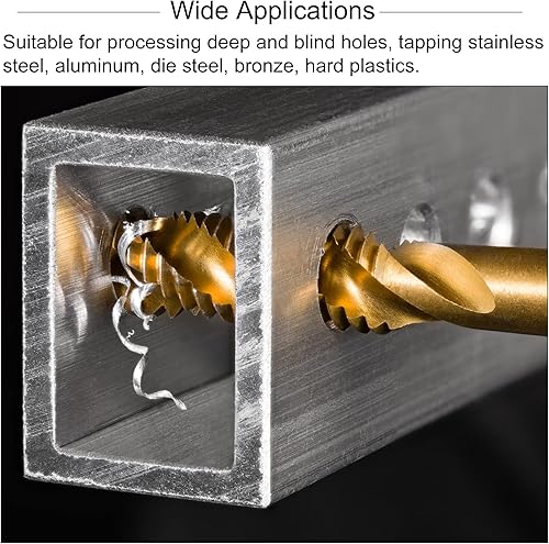 Miniatura 5 de HARFINGTON Juegos de grifos y brocas, máquina de rosca de rosca M2 x 0.4 pulgadas, rosca de flauta en espiral y broca giratoria de 0.079 pulgadas,