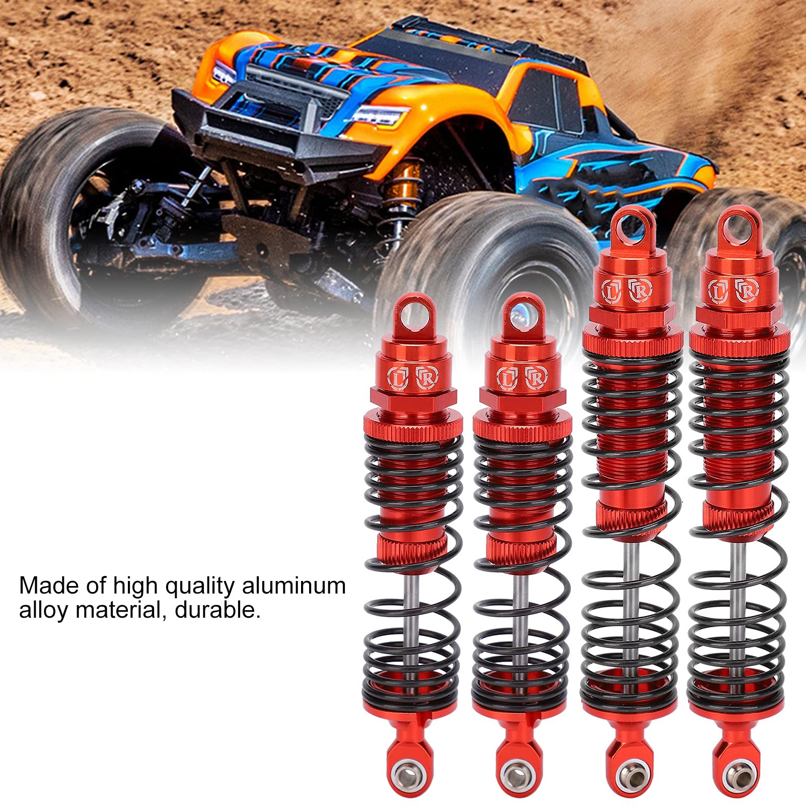 Metalowy przedni i tylny amortyzator RC do samochodów TRAXXAS 1/10 RC (Red)