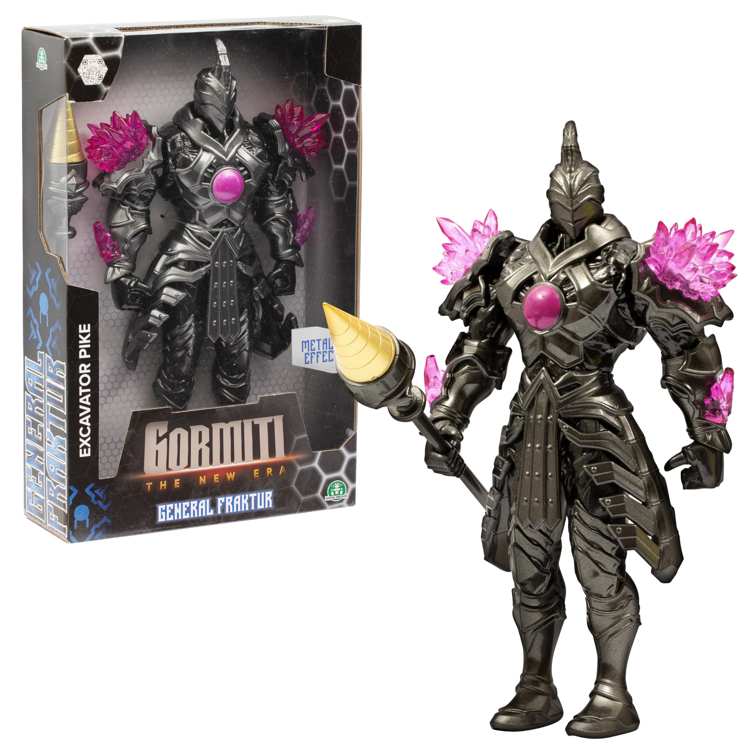 GORMITI THE NEW ERA, Villain General Fraktur Enemy, 27 cm Articulated Villain Action Figure, Rival with Punching Pike Weapon, For Children From 4 Years Old
