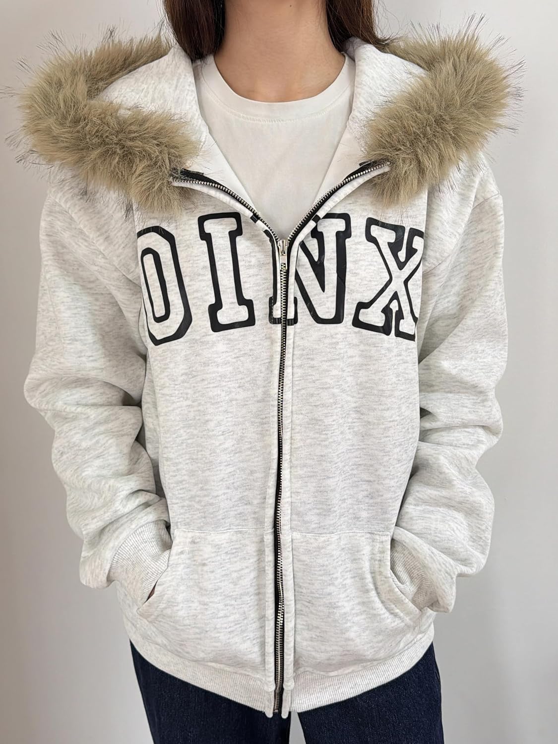 Y2k Zip Up Hoodie Fur Jackets Emo Grunge Crop Winter Coats Teen Streetwear 2000s Vintage - Image 7