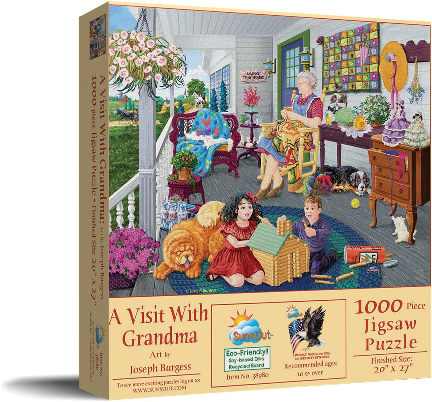 SUNSOUT INC - A Visit to Grandma's - 1000 pc Jigsaw Puzzle by Artist: Joseph Burgess - Finished Size 20" x 27" Mother's Day - MPN# 38980 - Image 2