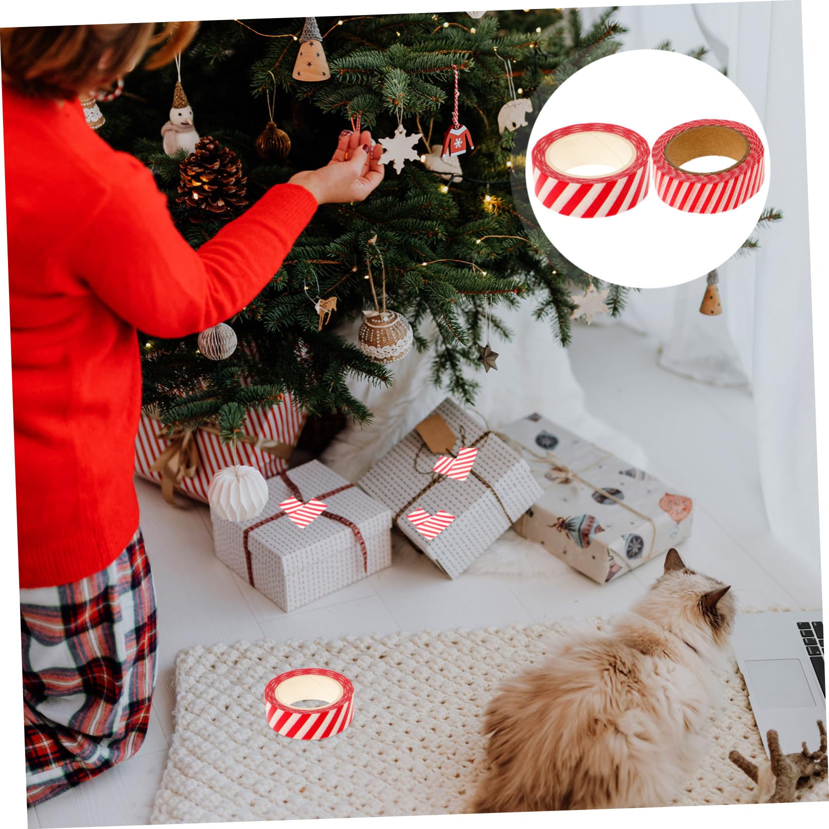 TEHAUX 60rollos Cinta Decorativa De Papel Washi Temática Navideña para Manualidades y Decoración De Fiestas para y Scrapbooking