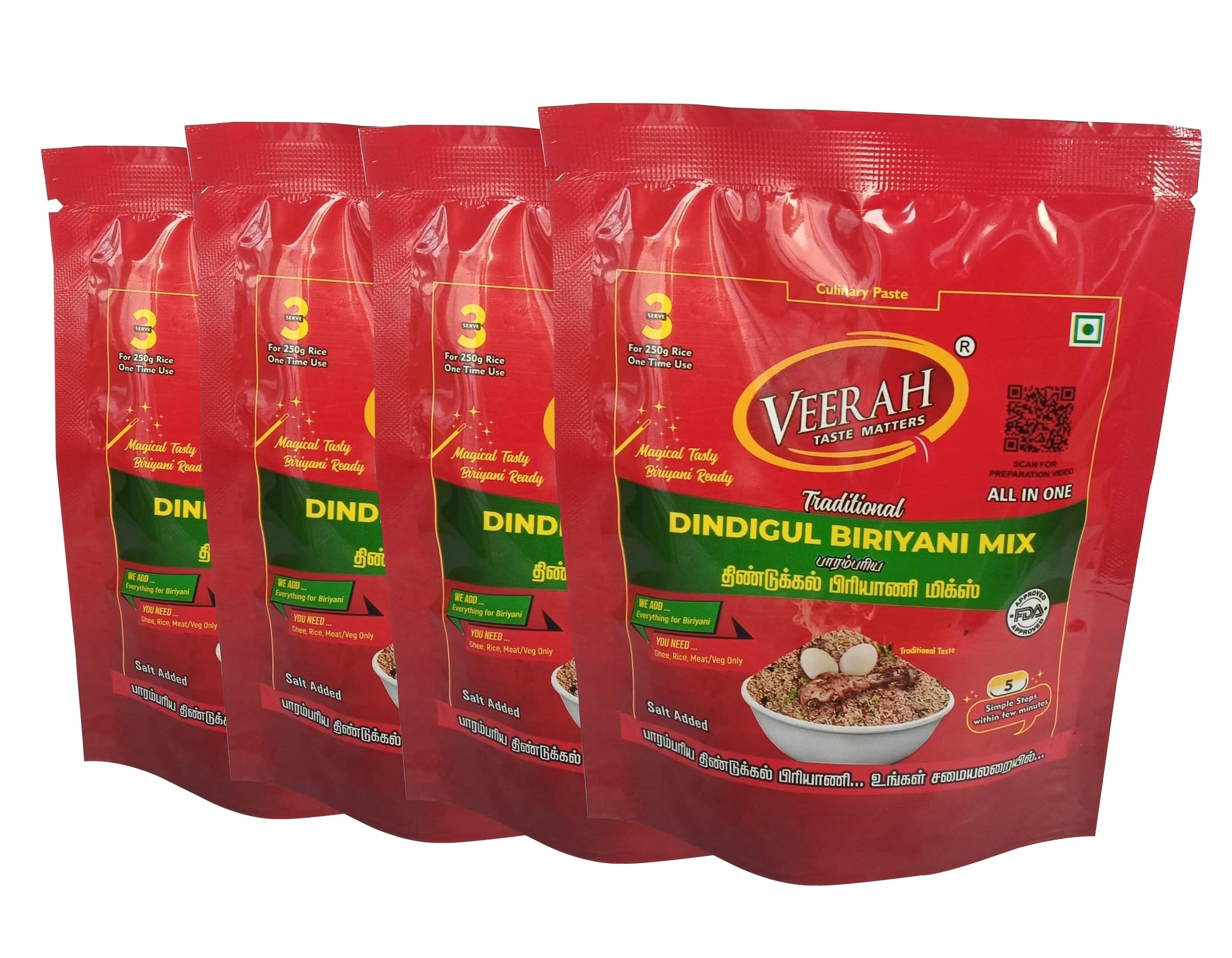 Veerah Dindigul Biriyani Mix 800g (Pack of 4)(Serves 12 Persons)
