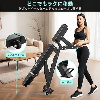 Amazon.co.jp: トレーニングベンチ ONETWOFIT 3段折りたたみ ベンチ