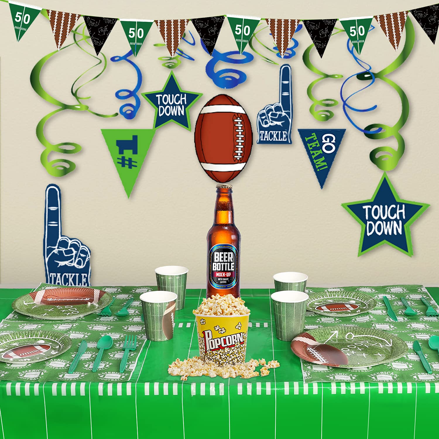 41 PCS Football Hanging Swirl Banner Decorations Football Party