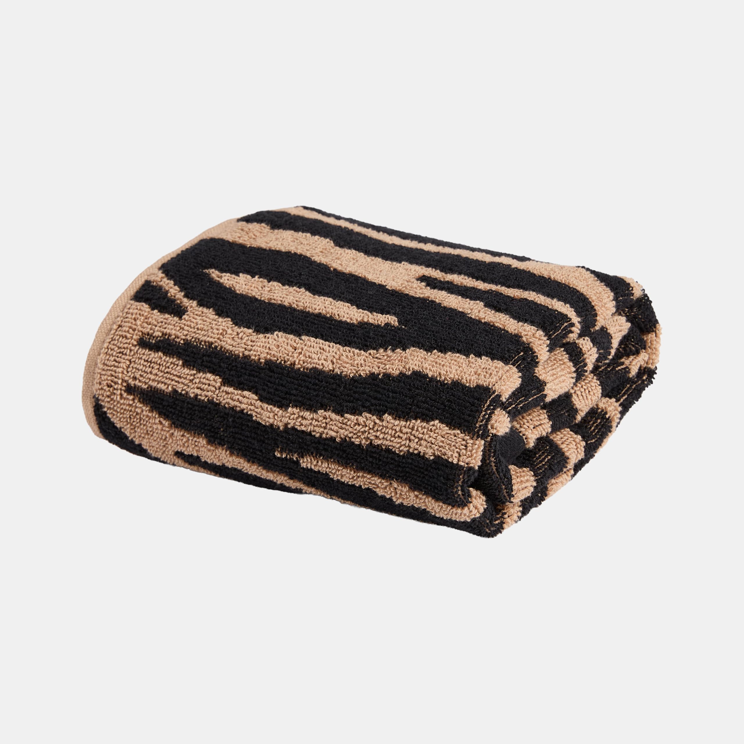 OHS Abstract Zebra Jacquard 100% Cotton Bath Towel 70 x 115cm 1 pc, Natural — image 1