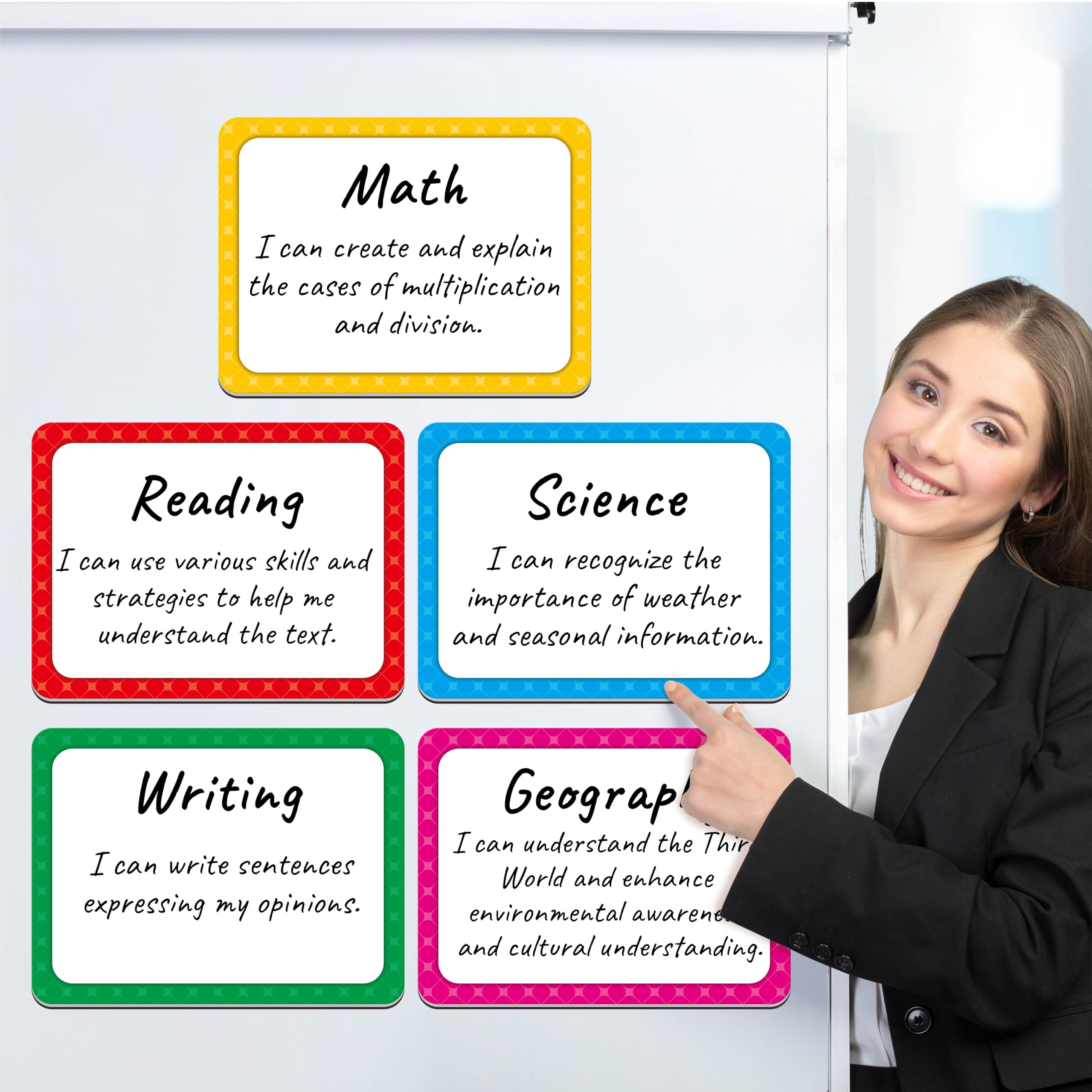 5 PCS Large Magnetic Labels, 5 Colors Reusable Dry Erase Blank Magnets Write & Wipe Organization Chart for Whiteboard, Locker, Fridge, School Office Home Classroom Use (11" x 7.9") — image 1