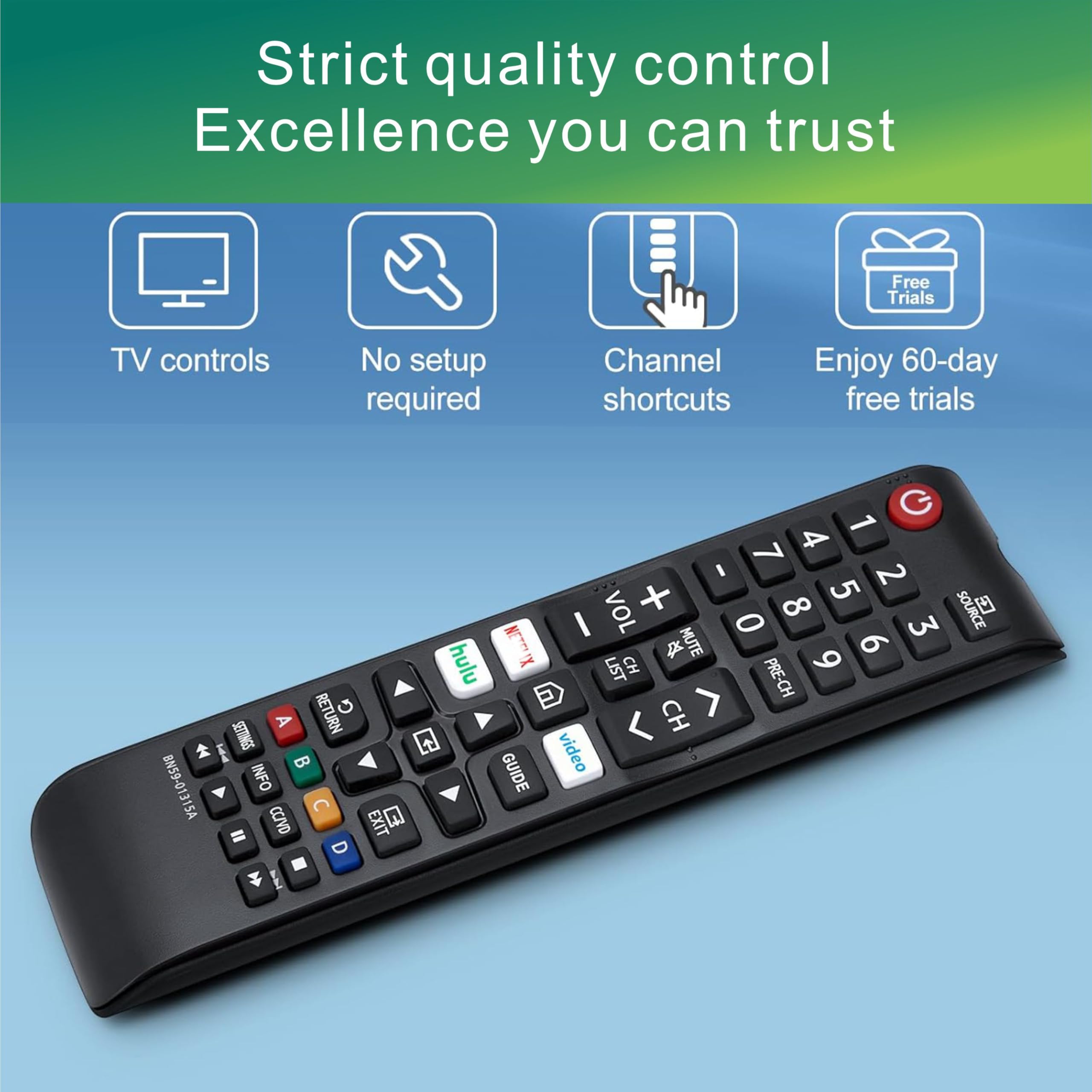Uniwersalny pilot kompatybilny z Samsung TV Remote, IR, bez głosu, kompatybilny ze wszystkimi modelami Smart LCD LED HDTV 3D Smart TV BN59-01315J BN59-01315A BN59-01301A