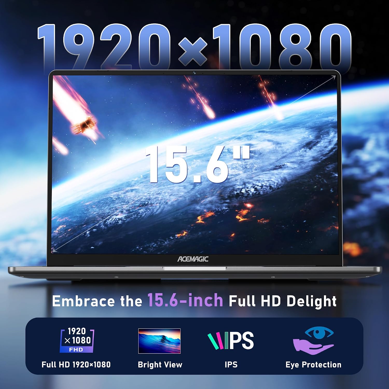ACEMAGIC 15.6 Inch FHD Laptop with 13th N150 Processor up to 3.6GHz(Beat N97/N95)16GB DDR5 RAM 512GB SSD Laptops, 1920*1200 HD Display, Dual-Band Wi-Fi,BT5, 3*USB3.2, HDMI,Dual... - Image 4