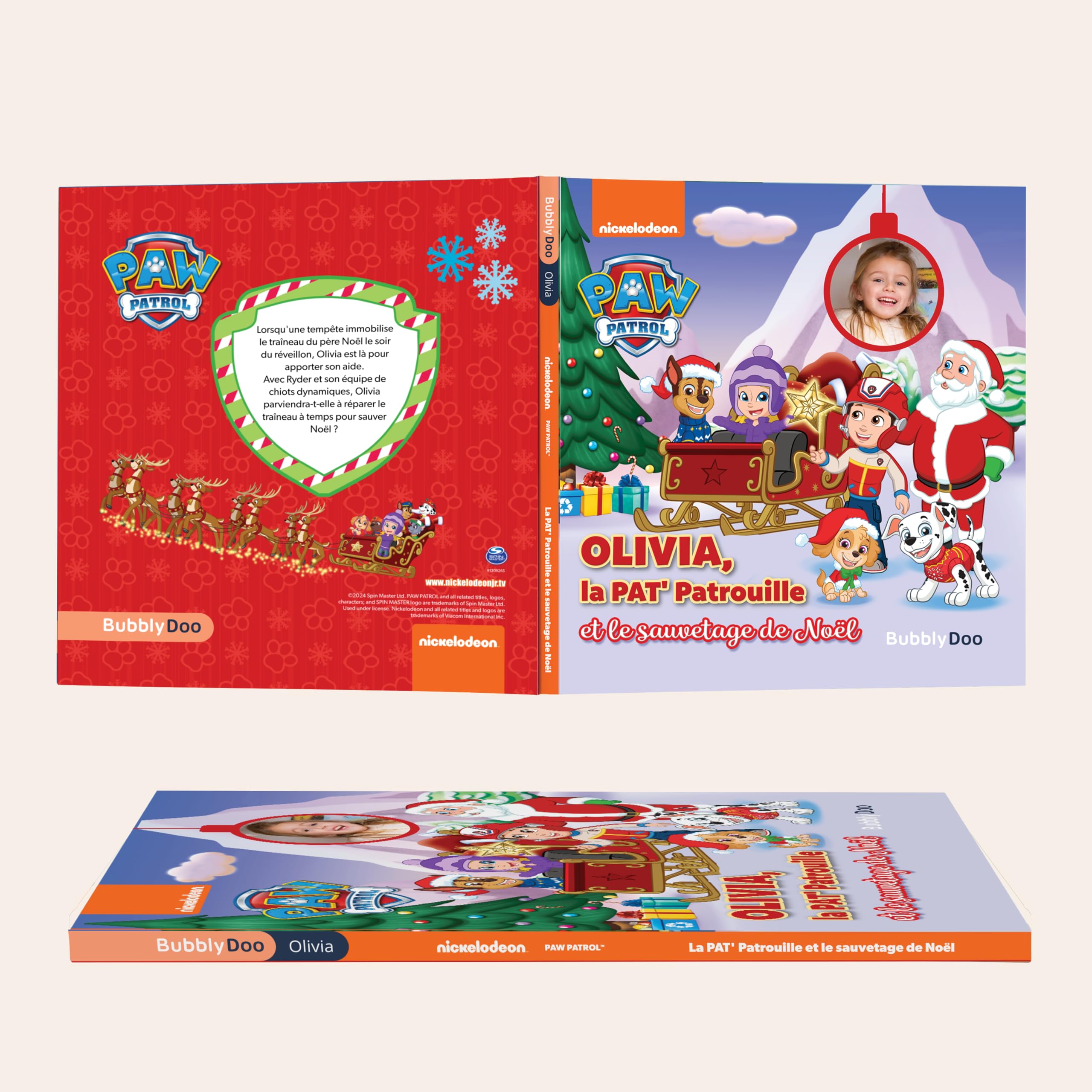 Livre personnalisé pour enfants BubblyDoo La Pat' Patrouille sauve Noël 2-8 ans