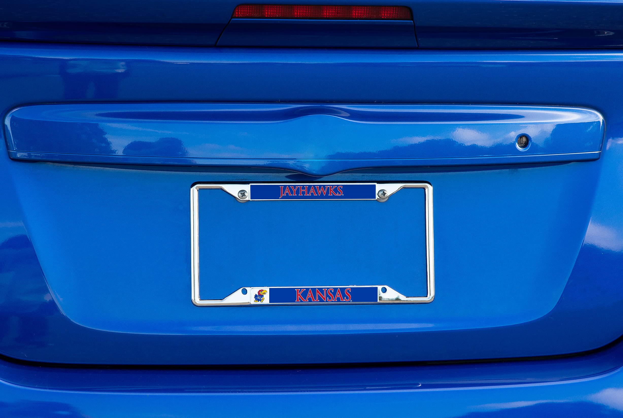 Desert Cactus University of Kansas Jayhawks KU Jayhawks Car Accessories Metal License Plate Frame and Tag Holder for Front or Rear of Car (Mascot)