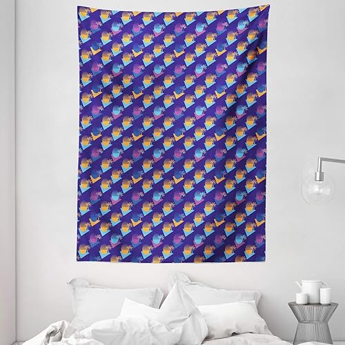 Lunarable Synthwave Tapestry, Retro Inspired 80's Style Palm Trees and Striped Sun Print Vaporwave Like, Wall Hanging for Bedroom Living Room Dorm