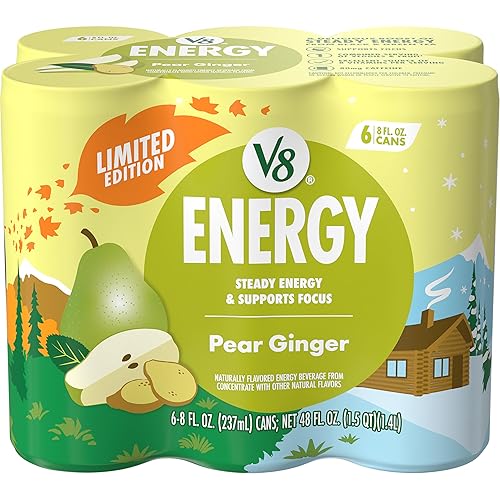 Miniatura 29 de V8 Energy Zero Sugar Blueberry Raspberry, lata de 8 onzas líquidas (paquete de 6)