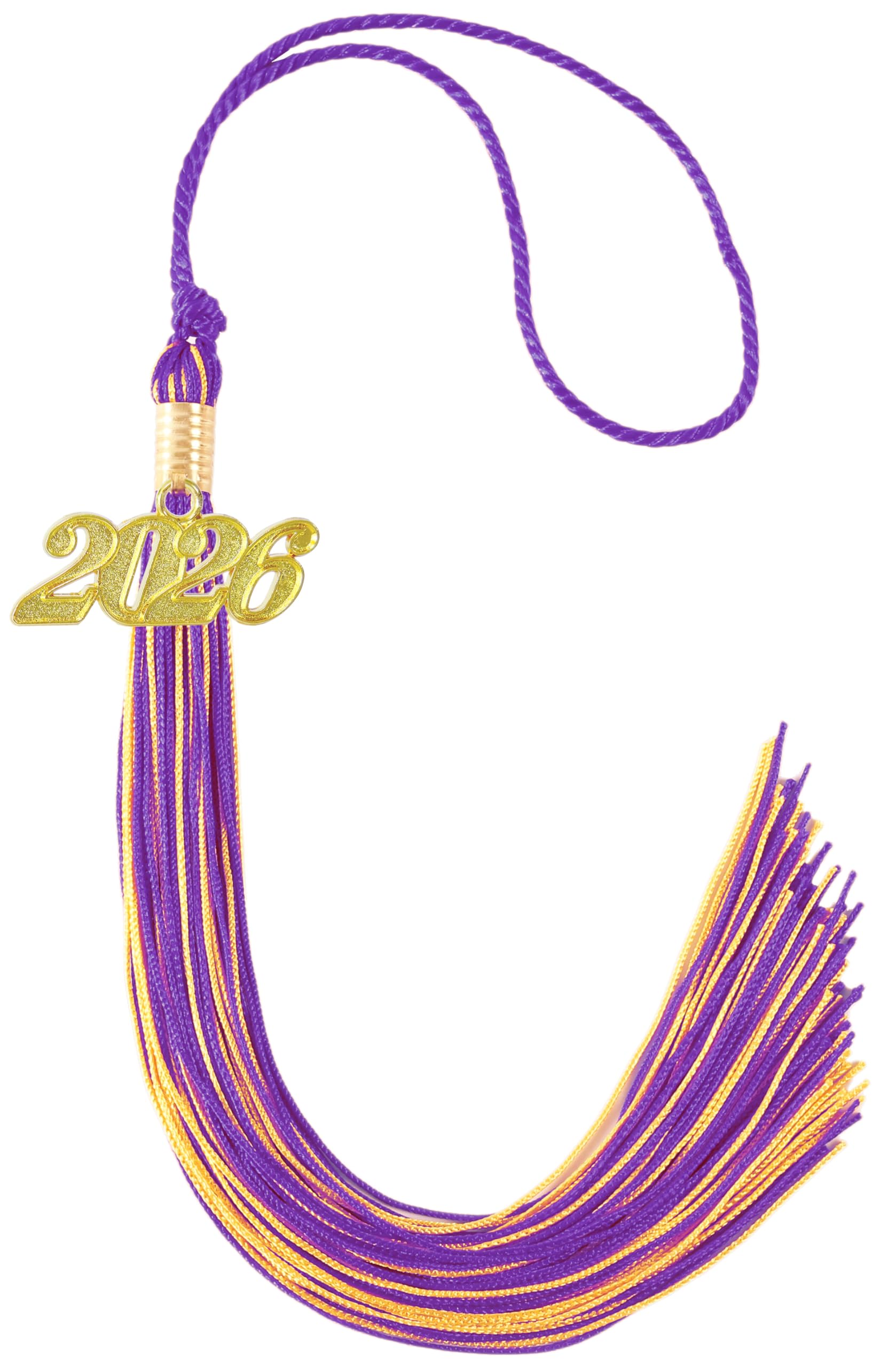 Purple and Gold Graduation Tassel 2026 for Grad Cap and Graduation Ceremony Accessory Decoration