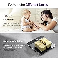 Vista 5 de Ovutek Báscula digital de baño, báscula de peso de 450 libras, más precisa hasta 0.05 libras, báscula de pesaje automática para peso corporal, bebé