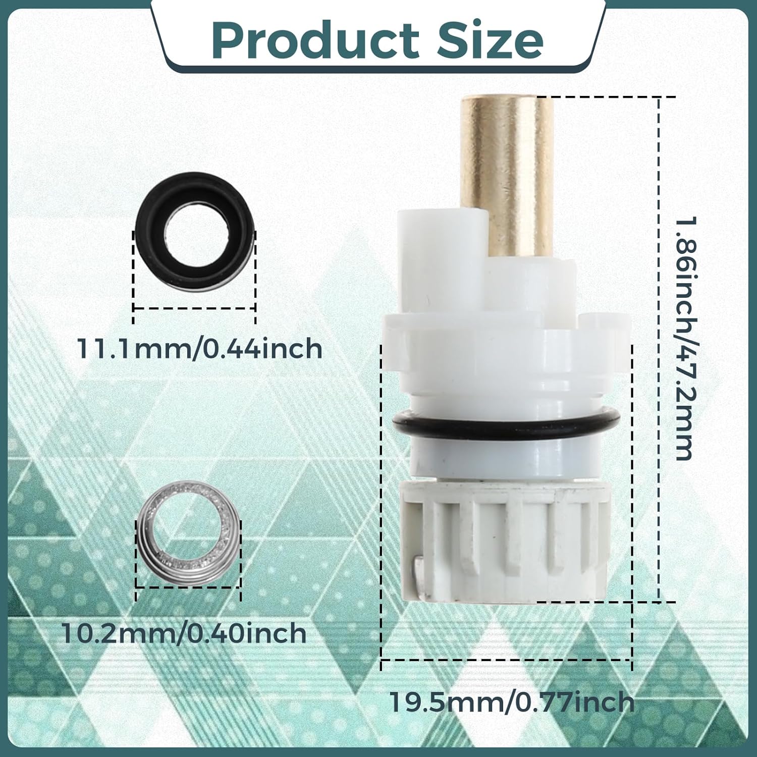 RP25513 Faucet Stem Assembly, Replacement Kit for Two Handle Faucet Repair Kit with RP4993 Seats and Springs, Cartridge for Kitchen Faucet Repair Kit, 4 Pack