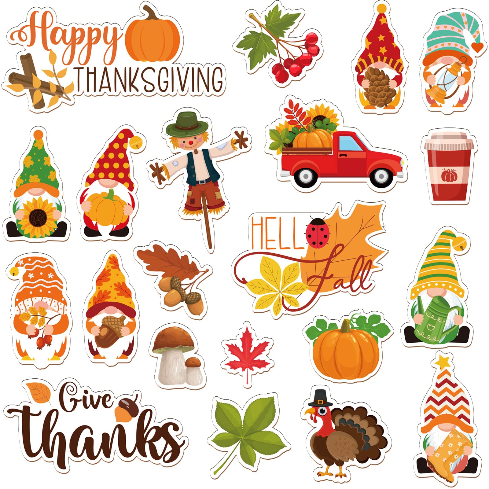 Autocollants gel Thanksgiving pour fenêtre déco fête automne