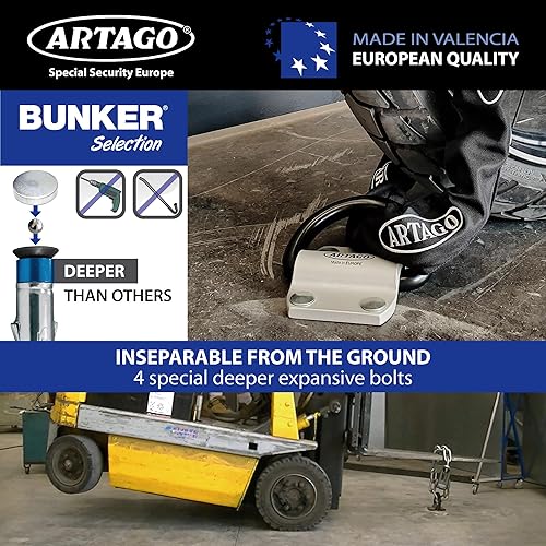 Miniatura 3 de Artago 60 anclajes de seguridad para suelo con anillo inclinable de 0.787 in de diámetro, 100% acero, 4 puntos de anclaje, protección