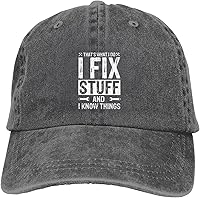 Vista 1 de I Fix Stuff Hat That's What I Do I Fix Stuff and I Know Things Baseball Cap Funny Cool Hat for Men