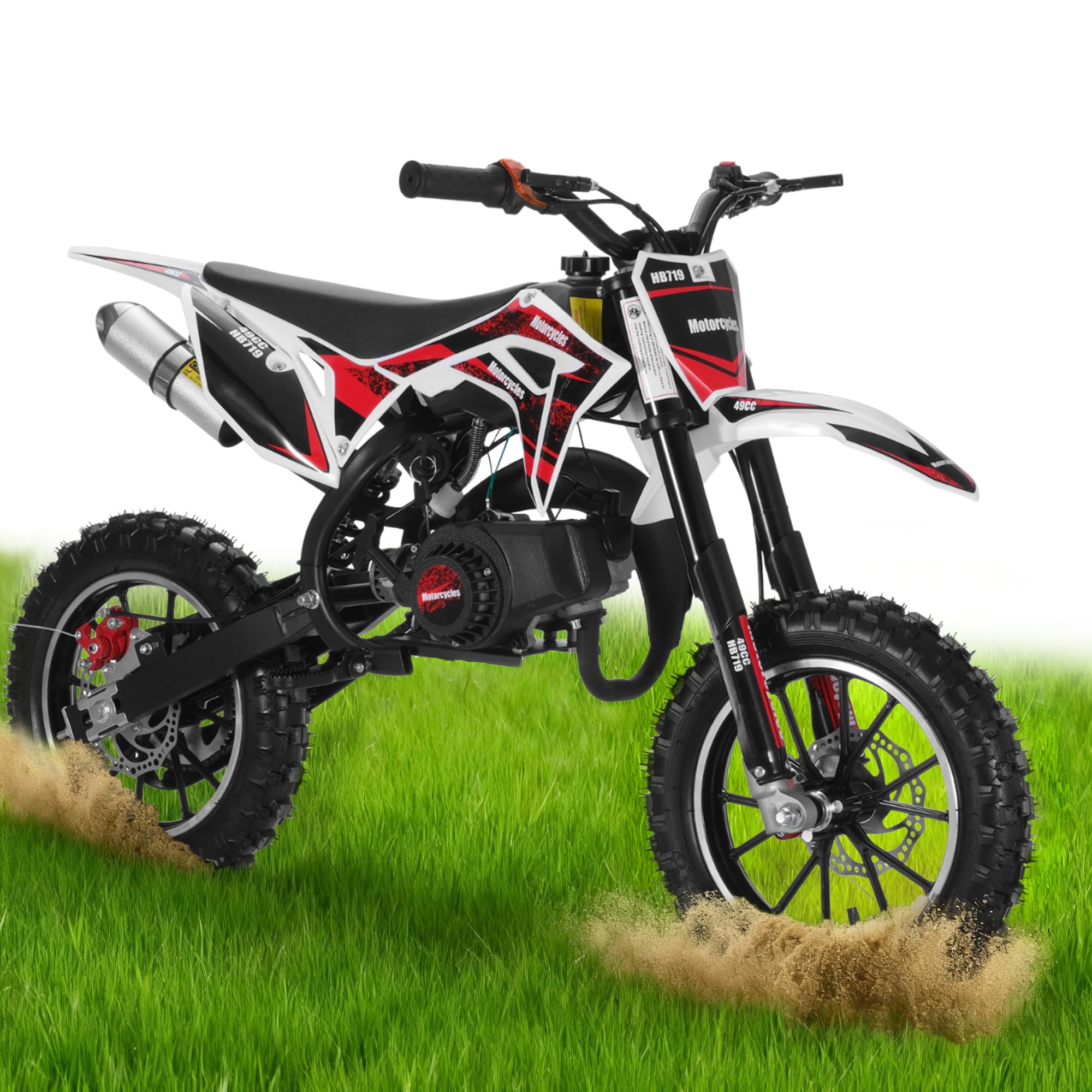 Amazon.com: Shulemin 50CC Dirt Bike for Kids, 2-Stroke Gas Dirtbike, Pocket  Rocket Bike, Pit Bike, Mini Motorcycle with Front Rear Disc Brakes, Pull  Start, Up to 30MPH (04-Black Plus) : Toys &