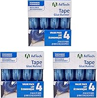 AdTech Permanent Glue Runner 3-Pack, 35 Yards | Double-Sided Acid-Free Tape for Crafts, Scrapbooking & Office | Strong Bond