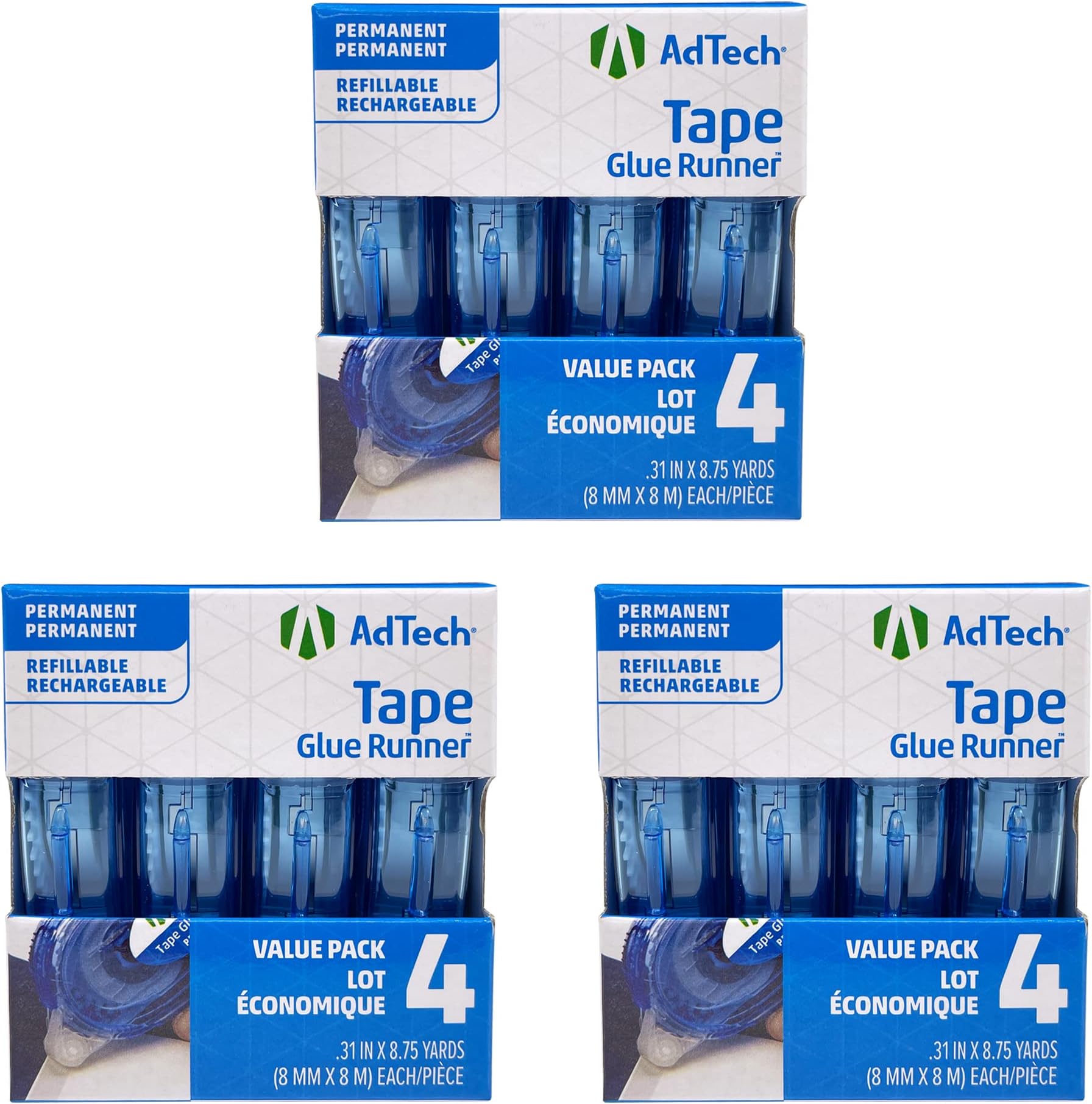 Adtech 05603 Glue Runner Permanent 35 Yards Total - Pack of 3 (4 each)