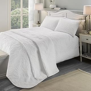 Serene - Luana - Pinsonic Duvet Cover Set - Double Bed Size in White