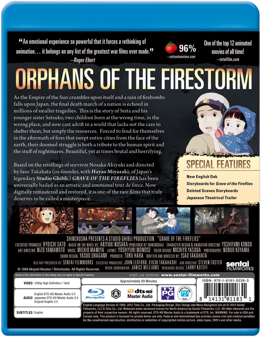 Amazon Grave Of The Fireflies Blu Ray Import アニメ