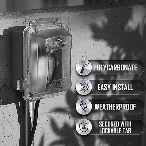 TayMac MM420C 1-Gang Nonmetallic Extra Duty Weatherproof In-Use Horizontal/Vertical 16-in-1 Standard Cover, 2.75 in, Clear(Extra-Duty,EXTRA-DUTY)