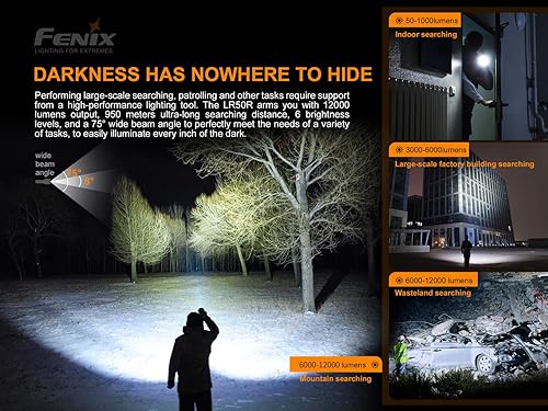 Miniatura 4 de Fenix LR50R Linterna recargable de 12000 lúmenes, súper brillante de alto lumen con caja de batería LumenTac