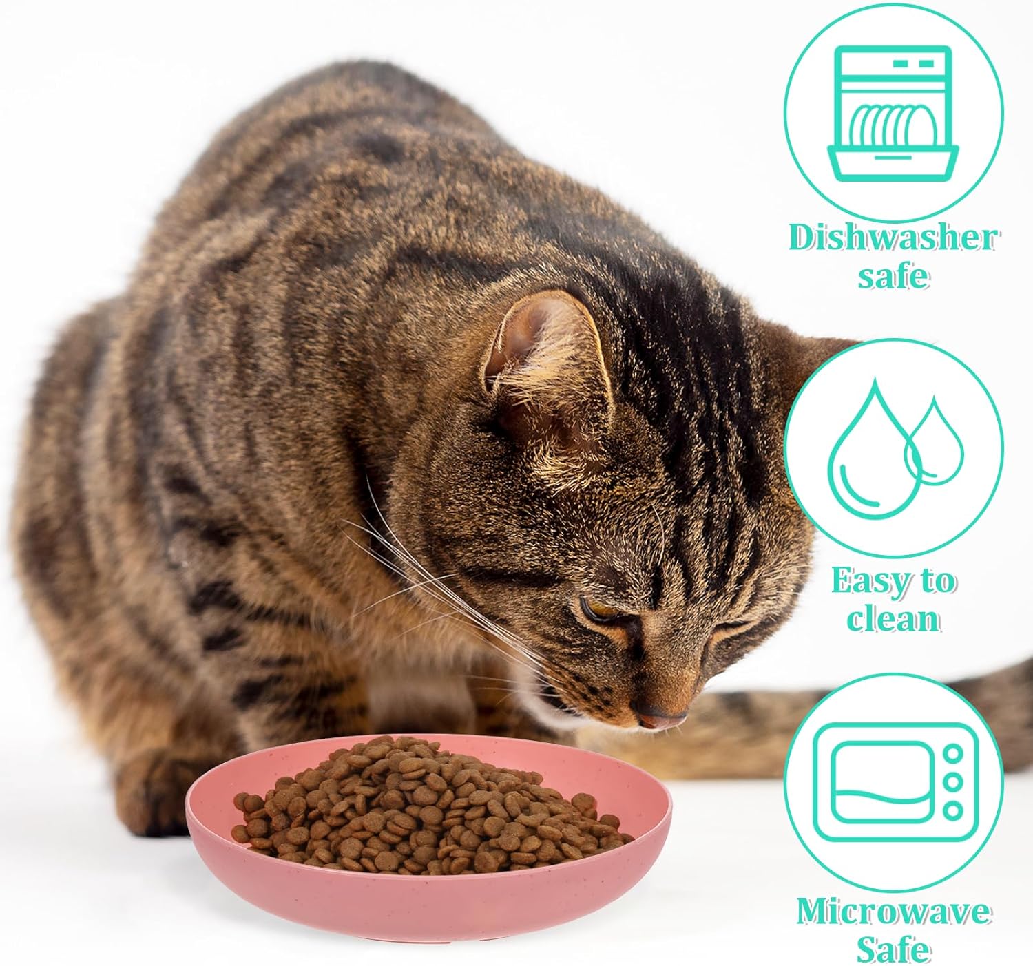 40Pcs Cat Dishes Whisker Friendly Shallow Wide Pet Food Water Bowl 6Inch Whisker Fatigue Cat Bowls Cats Food Dish Durable Wheat Straw Pet Plate Cats Feeding Bowl for Indoor Outdoor Short Legged Kitten