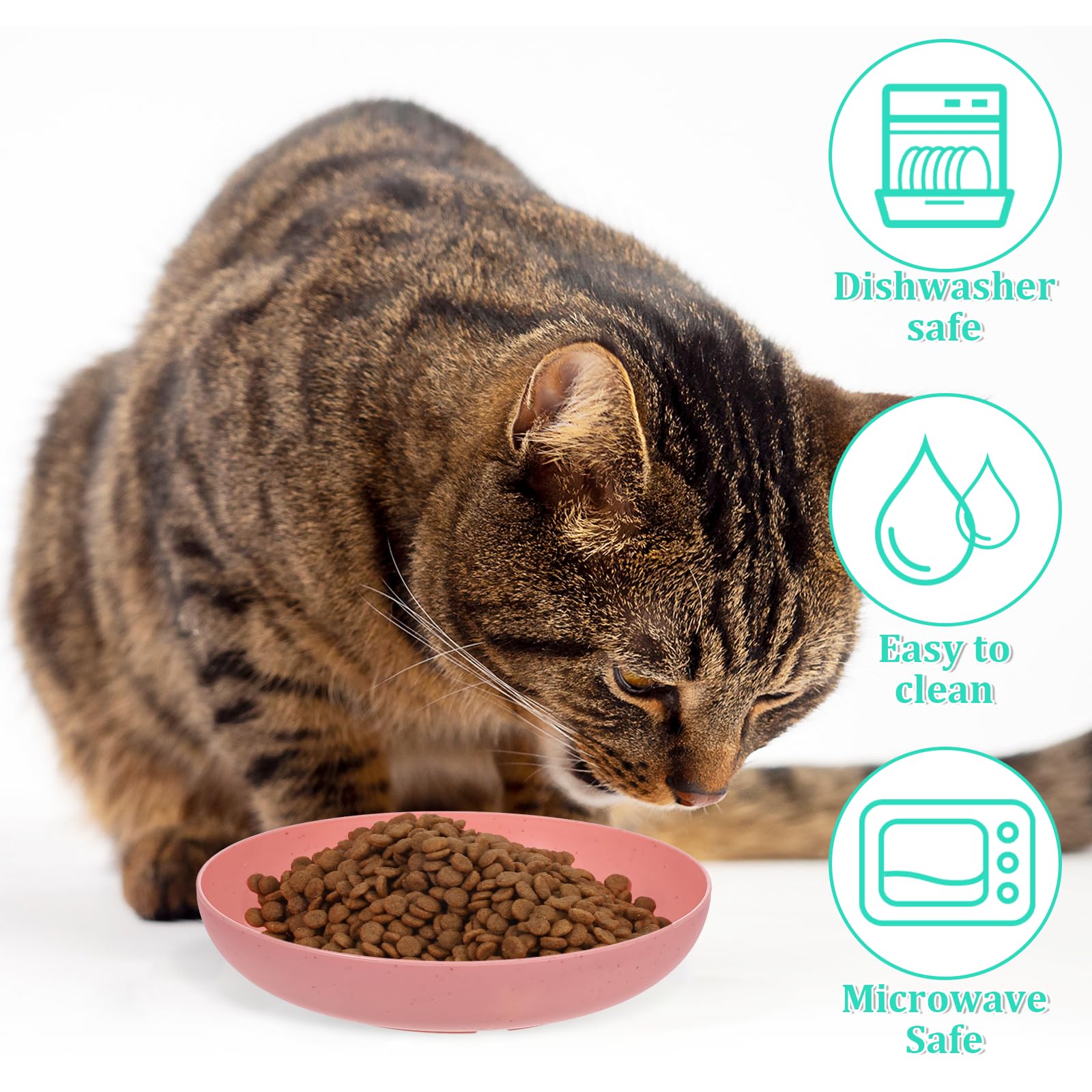 40 piatti per gatti adatti ai baffi poco profondi e larghi per alimenti per animali domestici ciotola per acqua da 15,2 cm baffi per stanchezza ciotole per gatti piatto per cibo per gatti durevole