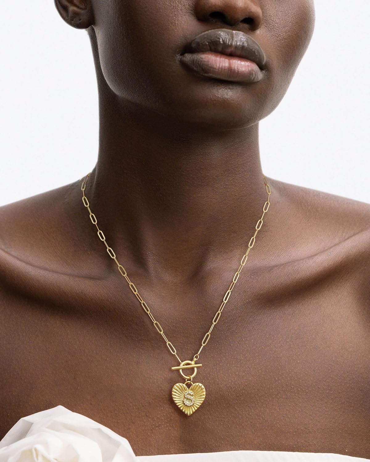 Initial Necklaces for Women Trendy,14k Gold Plated A-Z Personized Custom Toggle Clasp Heart Pendant Necklace Dainty Gold Necklace Women Jewelry for Christmas Gifts - Image 5