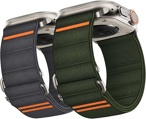 Miniatura 15 de Suitisbest Paquete de 2 correas deportivas compatibles con Apple Watch Ultra de 49mm 46mm 45mm 44mm 42mm 41mm 40mm 38mm, correa deportiva elástica