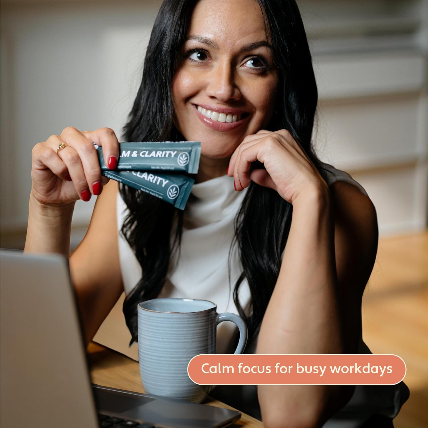 ELVD Calm & Clarity, Daily Brain Supplements for Memory and Focus & Mental Clarity – No-Pill Fast-Acting Liquid Gel with Ashwagandha, L-Theanine & Taurine – Vegan, Gluten-free, Non-Drowsy, 15 Gel Pack