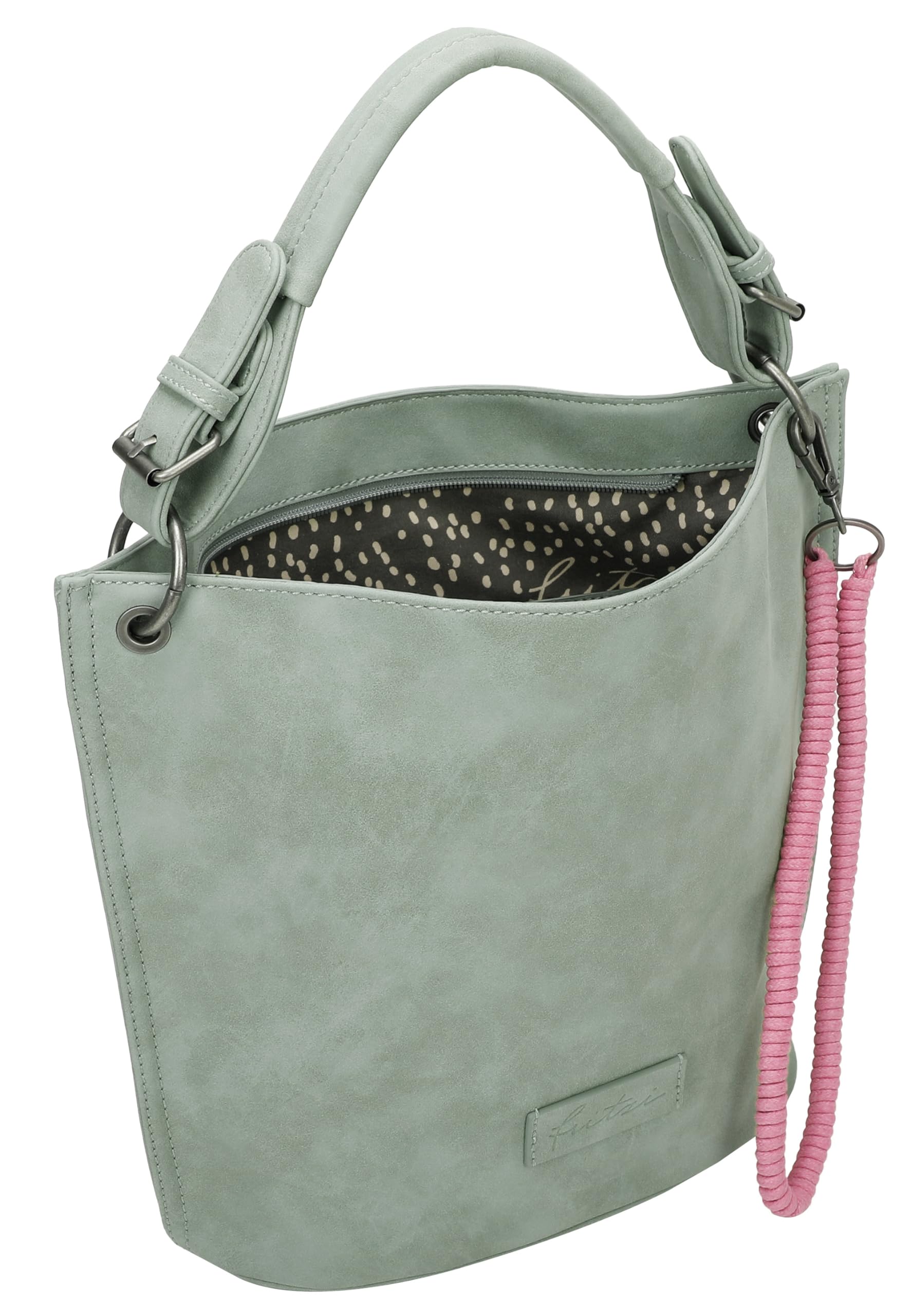 Fritzi31N Vintage Hobo Bag Damen Umhängetasche Handtasche Schultertasche Freizeit Reise City vegane Lederoptik 28 x 26 x 13 cm – Schwarz, Rosa, Braun, Türkis, Grün, Grau, Beige, Pink, Violett, Blau