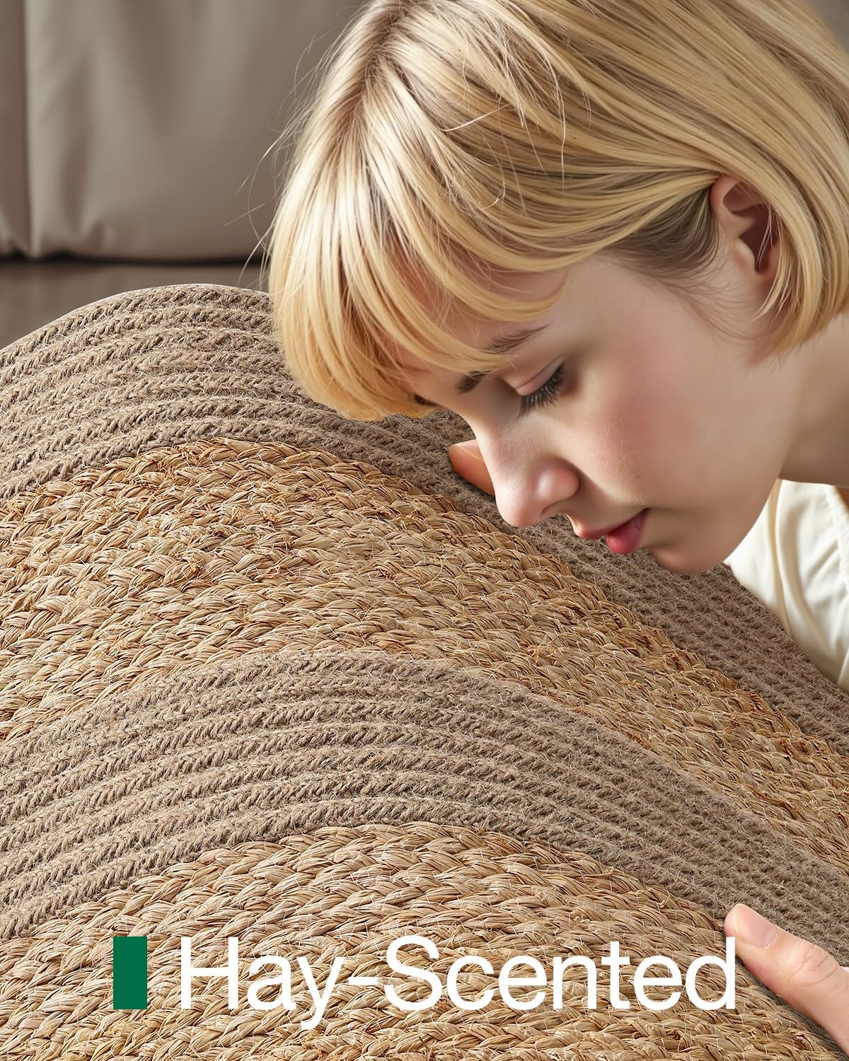 LUMI 3x8 Jute and Raffia Braided Runner Rug for Hallway, Natural Rustic Carpet Non Slip, Area Mat Indoor High Traffic for Living Room, Entryway, Kitchen, Laundry