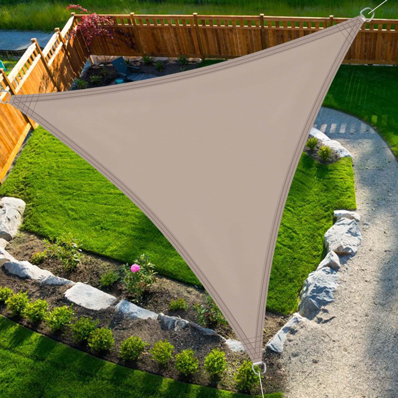 SRHIMEOS Toile Ombrage Triangle Imperméable 4.5x4.5x4.5m, Voiles D Ombrages Triangulaire Exterieur, Étanche Bloque 95% Rayons UV Voile D'ombrage, pour Jardin Terrasse Camping