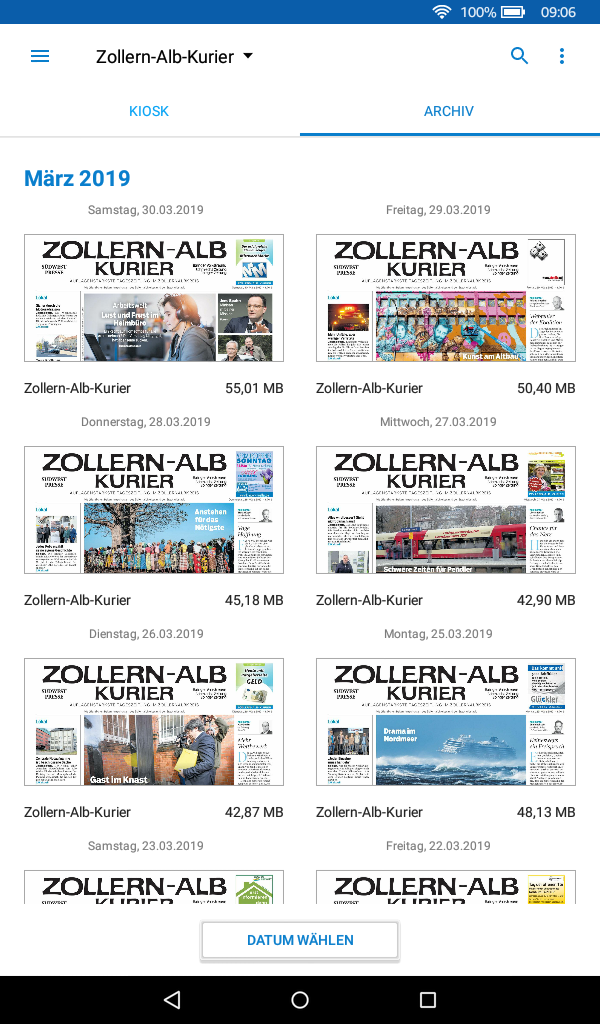ZAK ePaper-App im Amazon Appstore