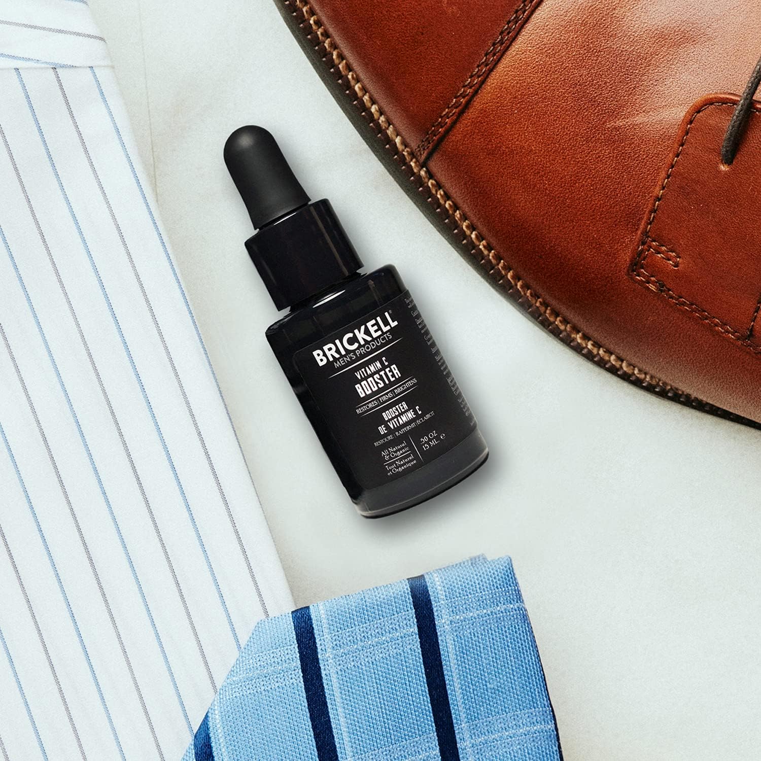 Brickell Men’s Vitamin C Booster Serum for Men Natural and Organic Vitamin C Booster for Face to Ramp Up Collagen Production Fight Wrinkles and Aging (Unscented - Image 3