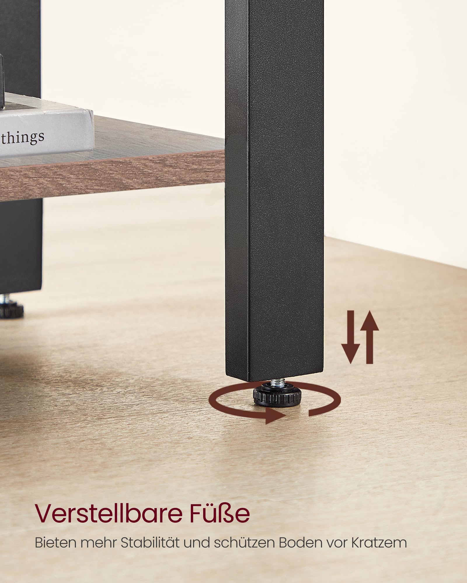 VASAGLE Schreibtisch, L-förmiger Computertisch, 138 x 138 x 76 cm, Eckschreibtisch mit 2 Ablagen, platzsparender Bürotisch, Gaming… – Ansicht 7