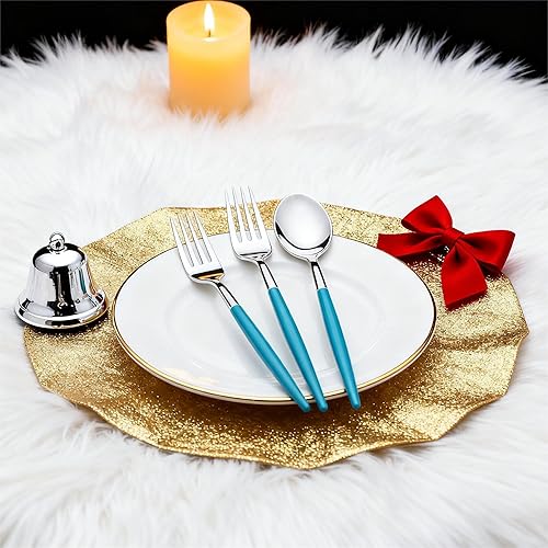 Miniatura 3 de WELLIFE 144 cubiertos de plástico azul, cubiertos de plástico resistente con mango azul, incluye 48 tenedores, 48 cuchillos, 48 cucharas para fiesta