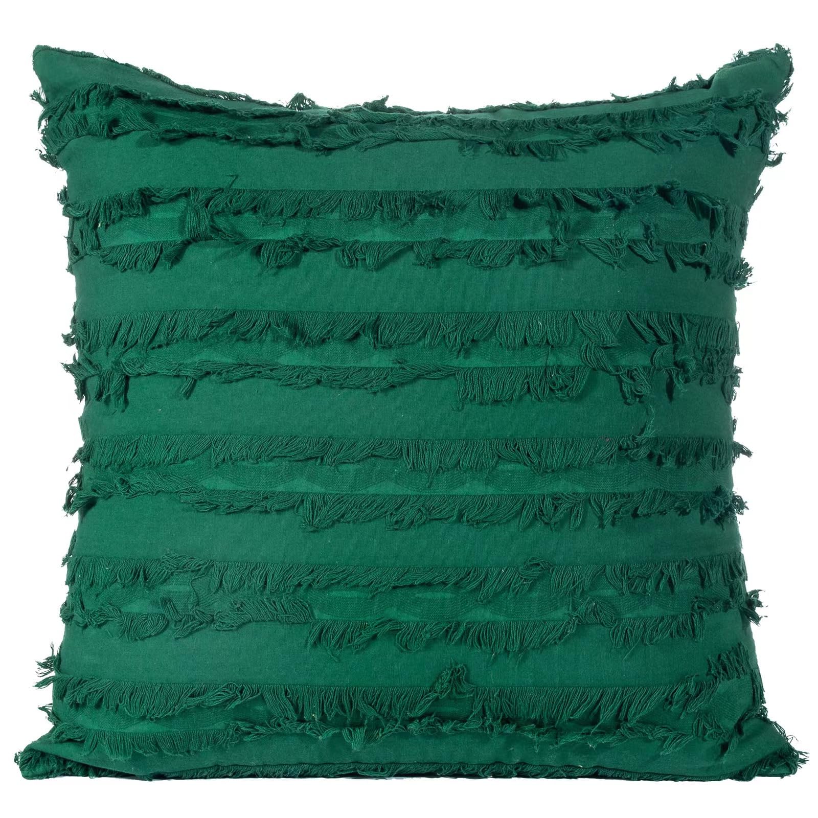 1/2 szt. 45 x 45 cm frędzle boho poszewki na poduszki zielone wiejskie lniane kwadratowe poszewki na poduszki vintage dekoracyjne poszewki na poduszki na sofę