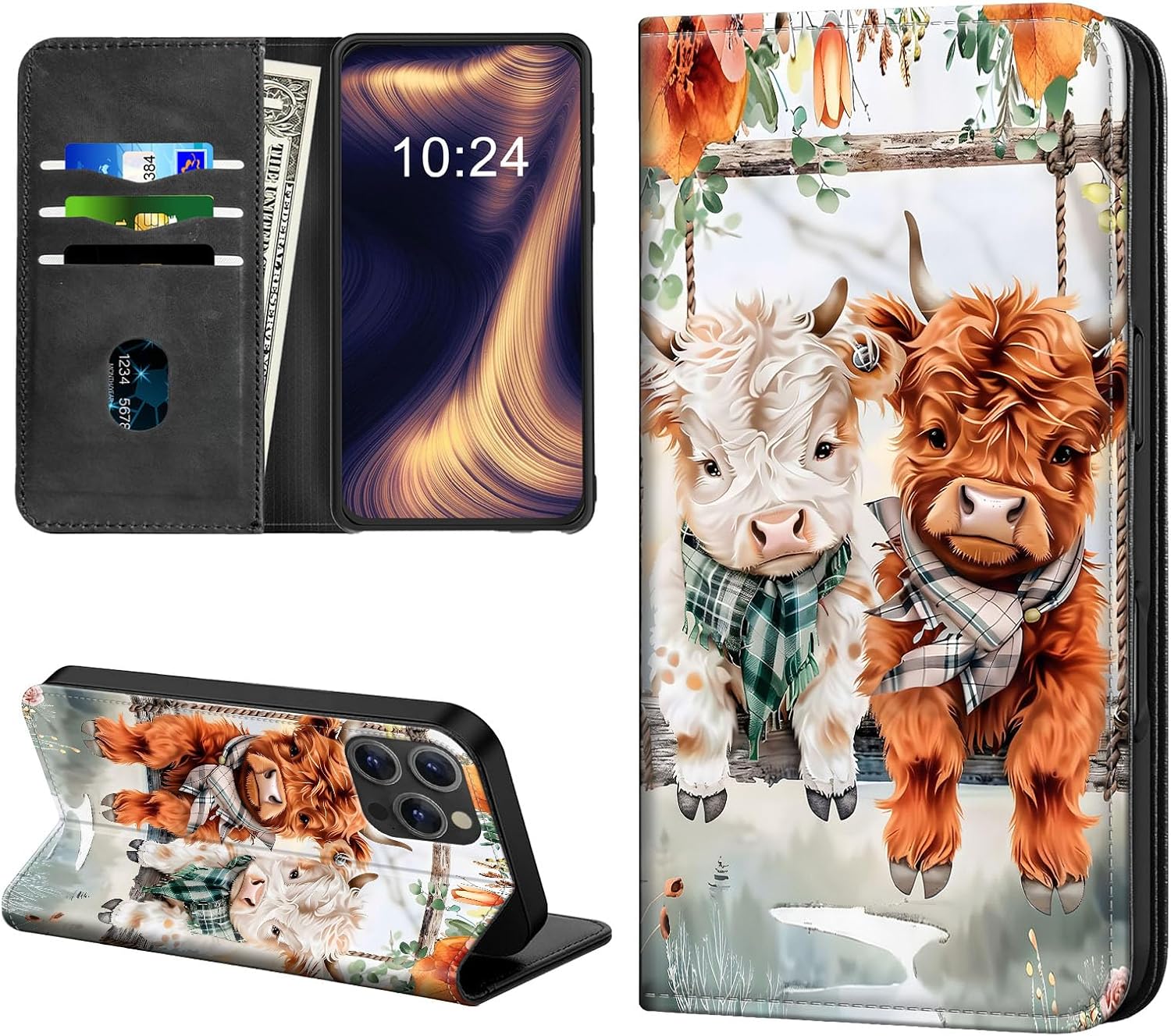 for iPhone 17 Pro Max Phone Case, Flip PU Leather Kickstand Shockproof Phone Cover for iPhone 17 Pro Max, Phone Wallet with Card Holder Slot and Magnetic Closure, Vintage Dragonfly