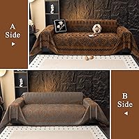 Vista 33 de VClife funda boho de sofá de felpilla para sofá seccional, funda antideslizante para sofá de 2 plazas, protector para mascotas con borlas, funda