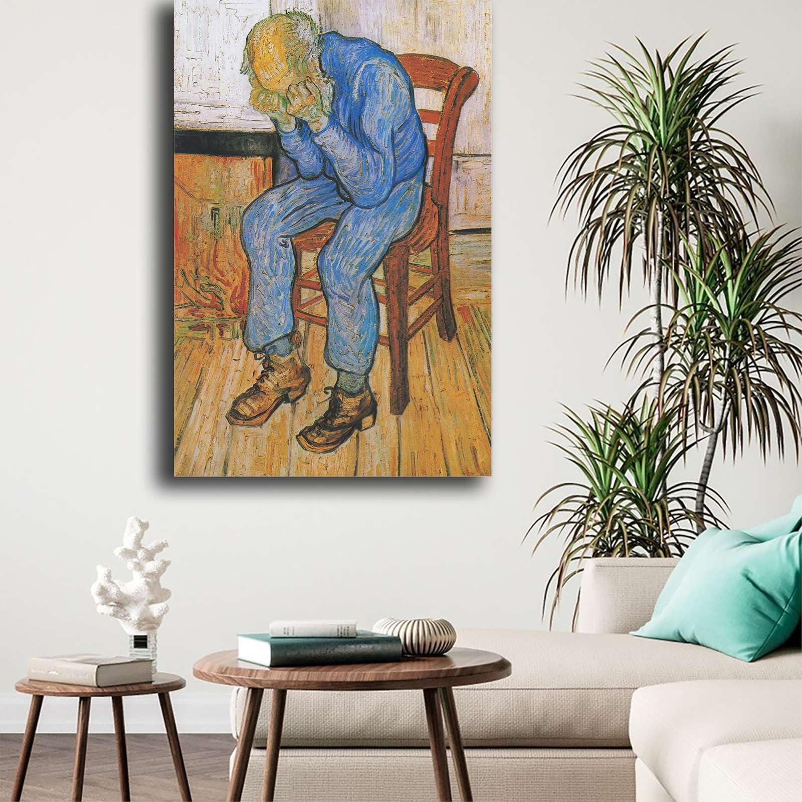 Wee Blue Coo Van Gogh „Alter Mann In Trauer“ Kunstprint Gerahmt – 9x7 Zoll Wanddeko Für Zuhause