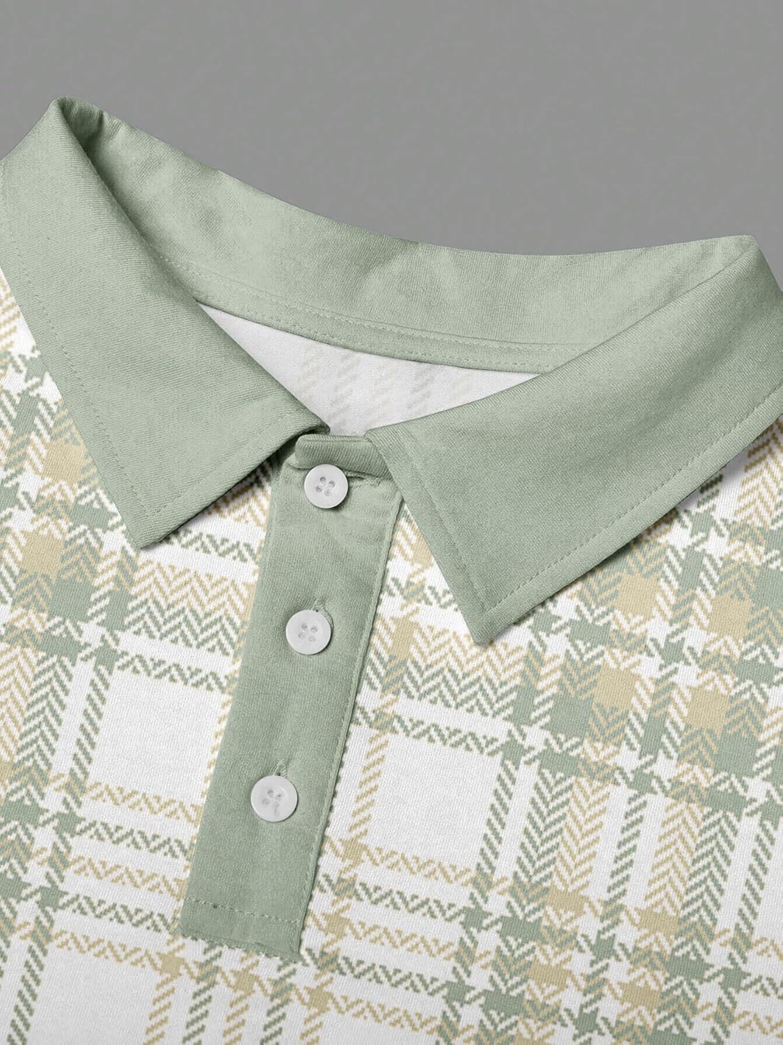 Mens Polo Shirts Long Sleeve Casual Collared Shirt Classic Button Polo Tee Collared Work Pullover Shirts - Image 5